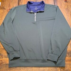 Fairway & Greene F&G Tech Mens XXL Quarter Zip Pullover Golf Sweater Green Navy